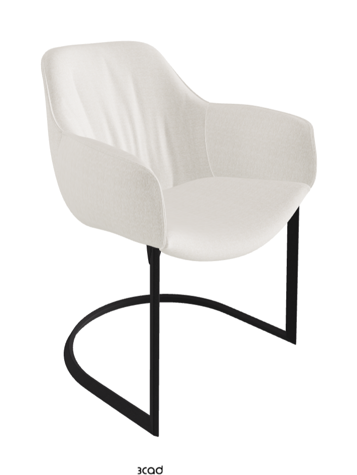 Scarlett Cantilever Dining Armchair_Black Embossed_Fabric_B241