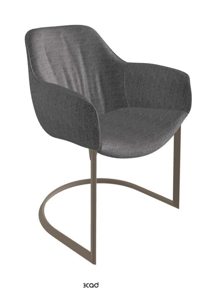 Scarlett Cantilever Dining Armchair_Titanium Embossed_Fabric_B244
