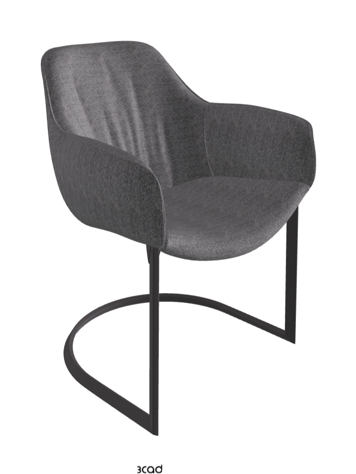 Scarlett Cantilever Dining Armchair_Graphite Embossed_Fabric_B244