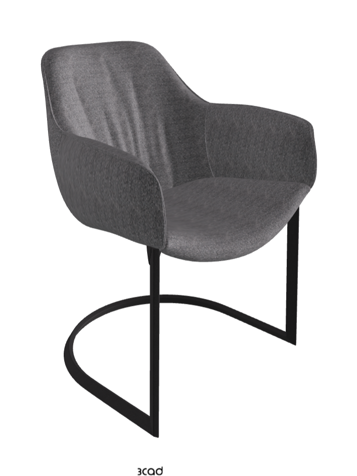 Scarlett Cantilever Dining Armchair_Black Embossed_Fabric_B244