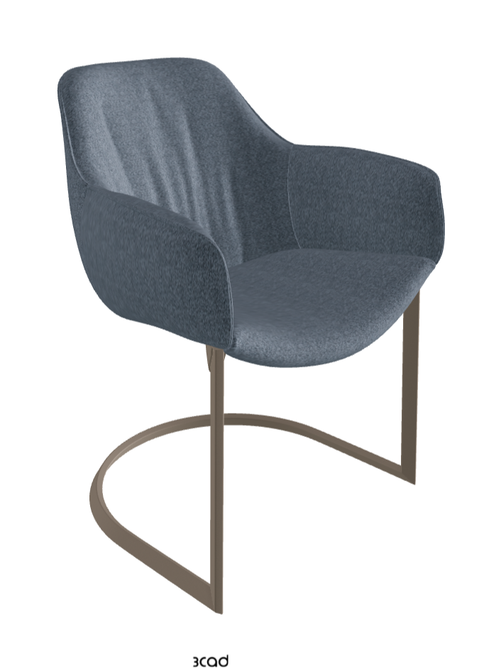 Scarlett Cantilever Dining Armchair_Titanium Embossed_Fabric_B245