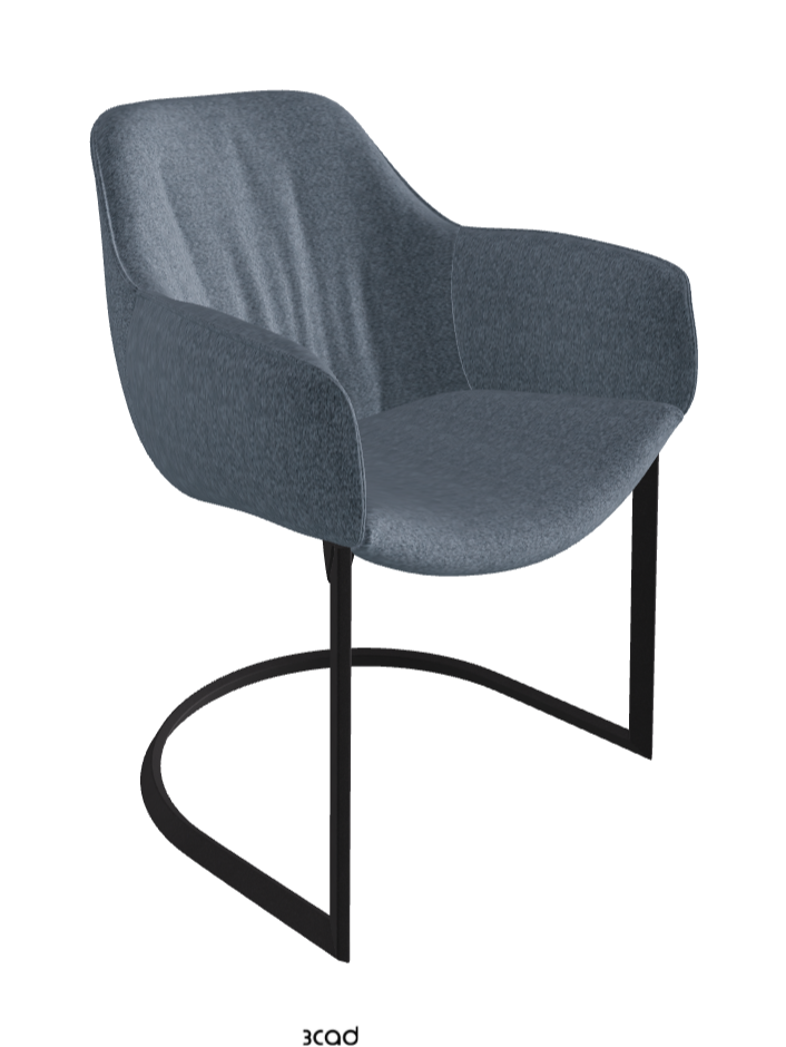 Scarlett Cantilever Dining Armchair_Black Embossed_Fabric_B245