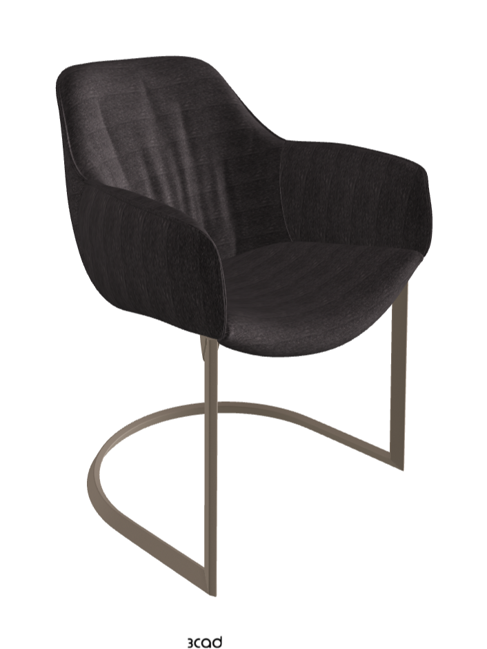 Scarlett Cantilever Dining Armchair_Titanium Embossed_Fabric_B246