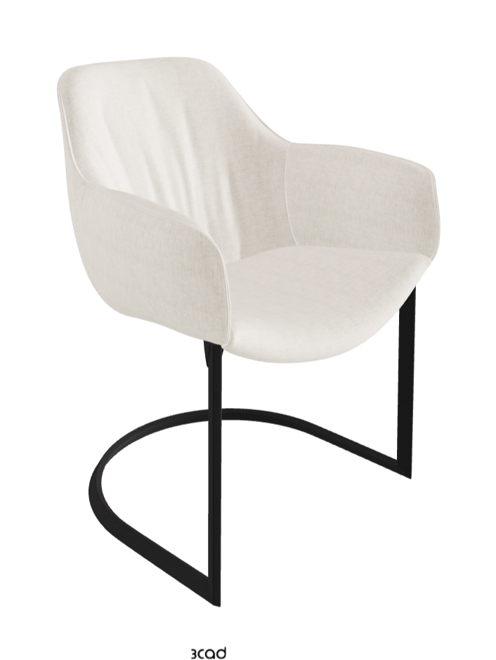 Scarlett Cantilever Dining Armchair_Black Embossed_Fabric_B610