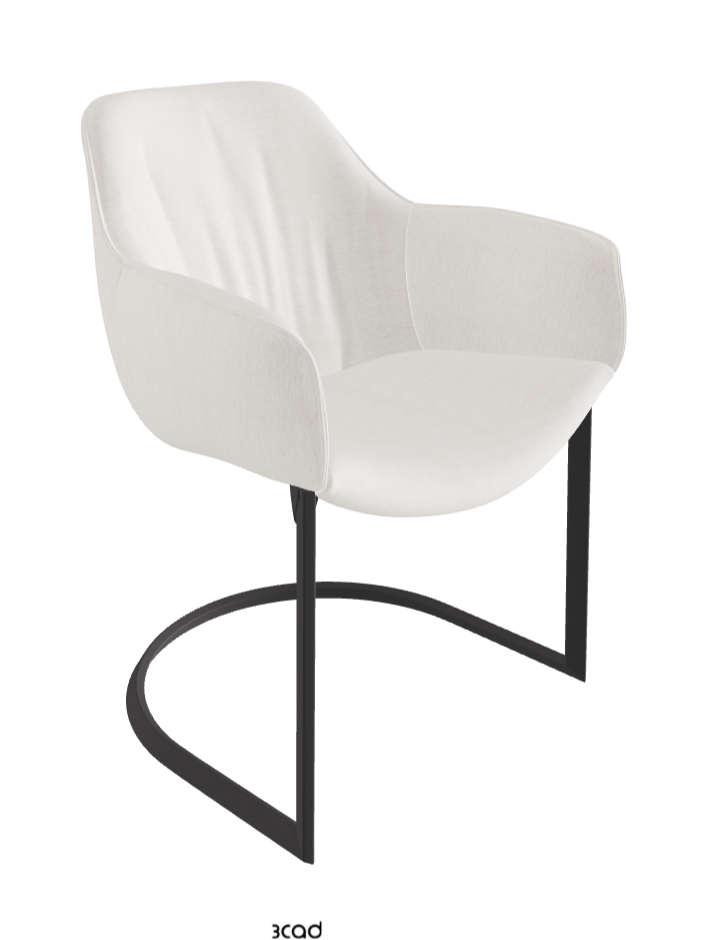 Scarlett Cantilever Dining Armchair_Graphite Embossed_Fabric_B730