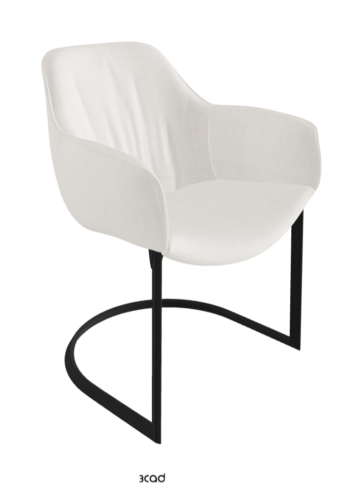 Scarlett Cantilever Dining Armchair_Black Embossed_Fabric_B730