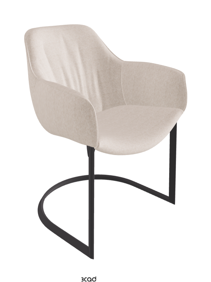 Scarlett Cantilever Dining Armchair_Graphite Embossed_Fabric_B732