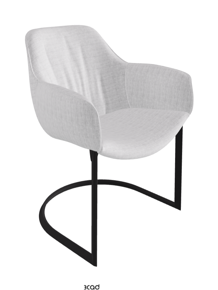 Scarlett Cantilever Dining Armchair_Black Embossed_Fabric_B810