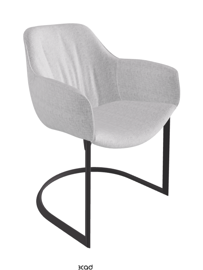Scarlett Cantilever Dining Armchair_Graphite Embossed_Fabric_B811