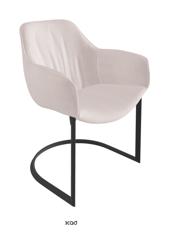 Scarlett Cantilever Dining Armchair_Graphite Embossed_Fabric_B923