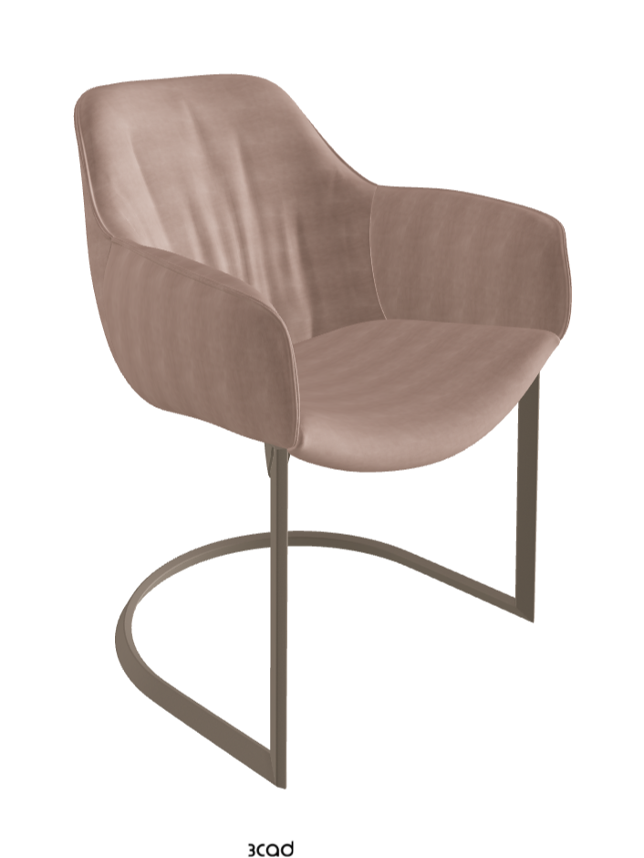 Scarlett Cantilever Dining Armchair_Titanium Embossed_Fabric_B925