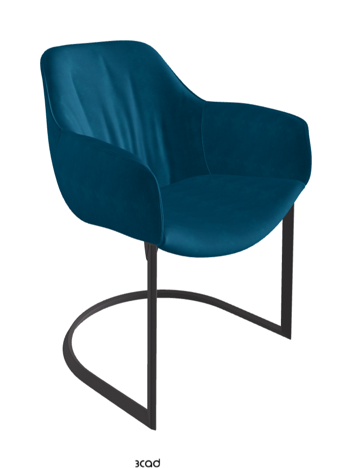 Scarlett Cantilever Dining Armchair_Graphite Embossed_Fabric_B928