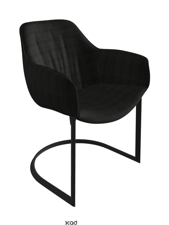Scarlett Cantilever Dining Armchair_Black Embossed_Fabric_B932