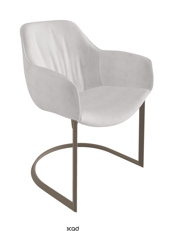 Scarlett Cantilever Dining Armchair_Titanium Embossed_Micro Nubuk_White