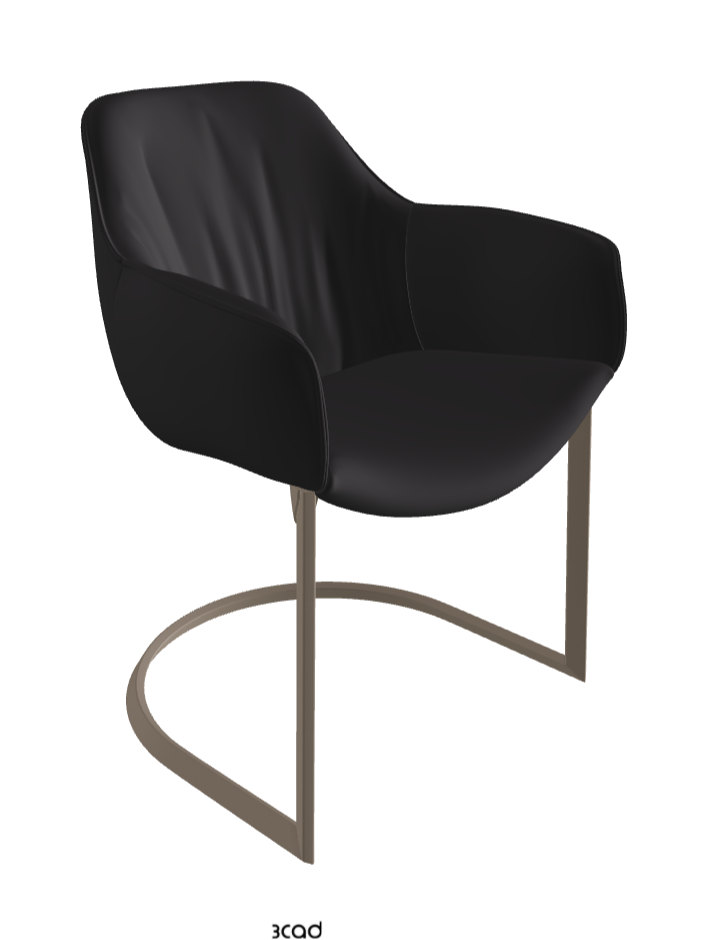 Scarlett Cantilever Dining Armchair_Titanium Embossed_Glove Soft Leather_Hornet