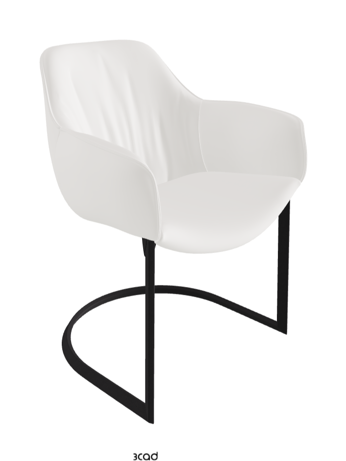 Scarlett Cantilever Dining Armchair_Black Embossed_Soft Leather_Palladio