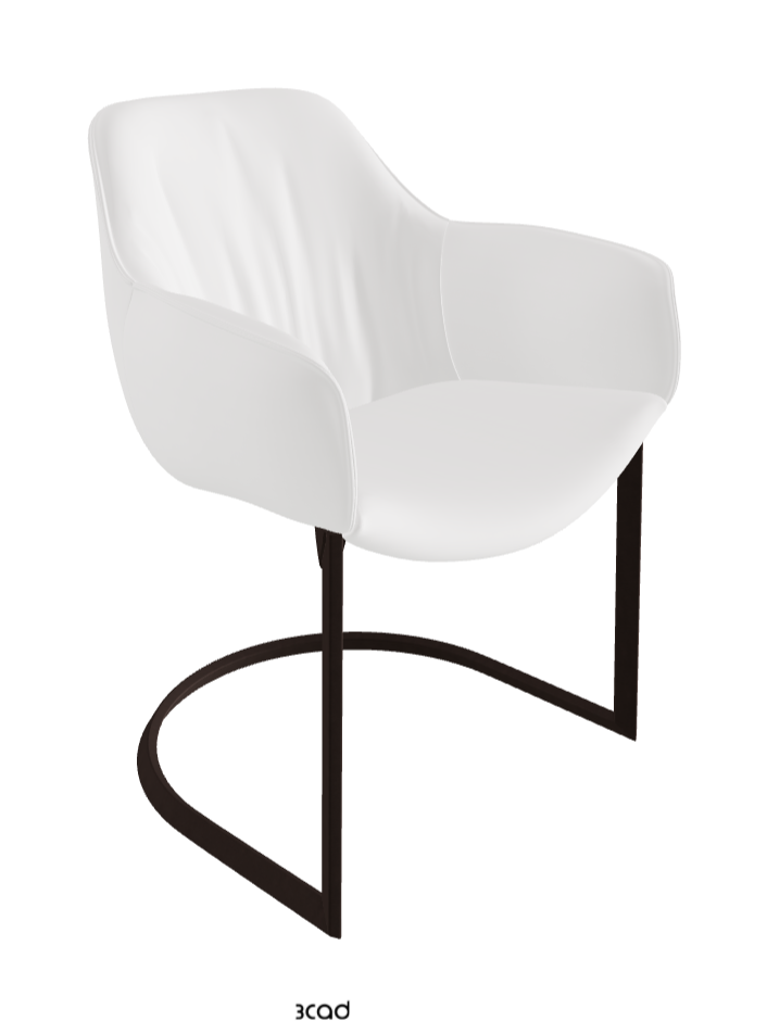 Scarlett Cantilever Dining Armchair_Bronze Embossed_Synthetic Leather_Bianco