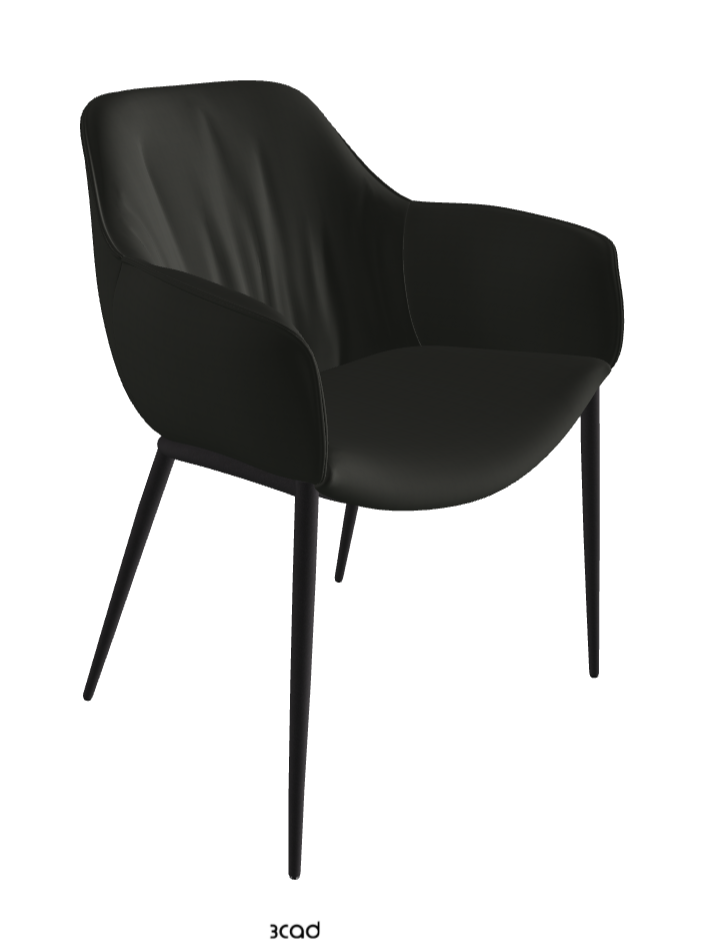 Scarlett ML Dining Armchair_Black Embossed_Soft Leather_Smoke