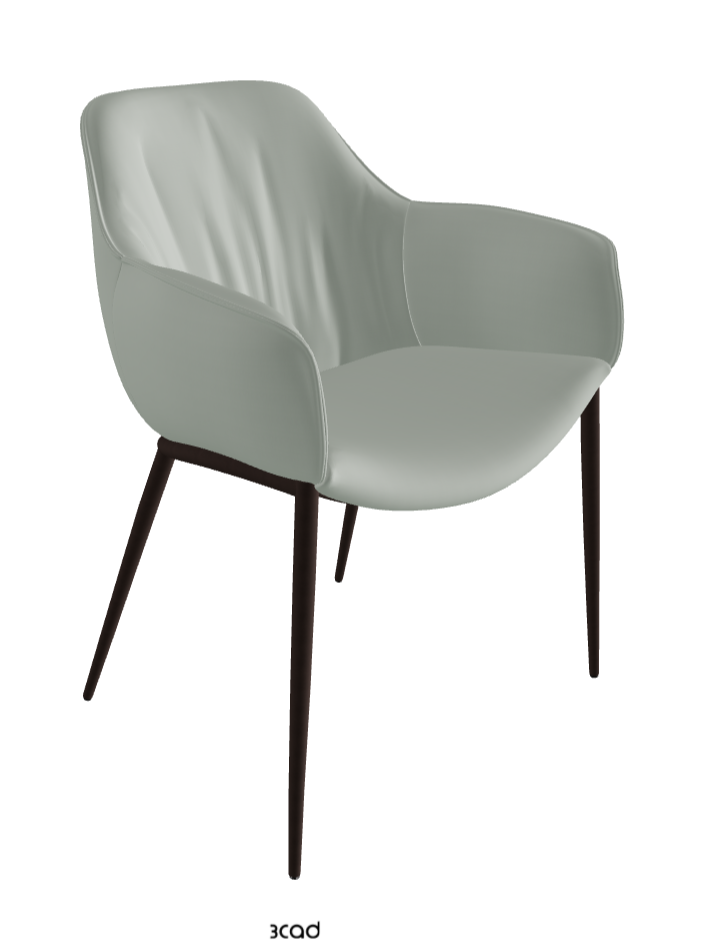 Scarlett ML Dining Armchair_Bronze Embossed_Soft Leather_Ice