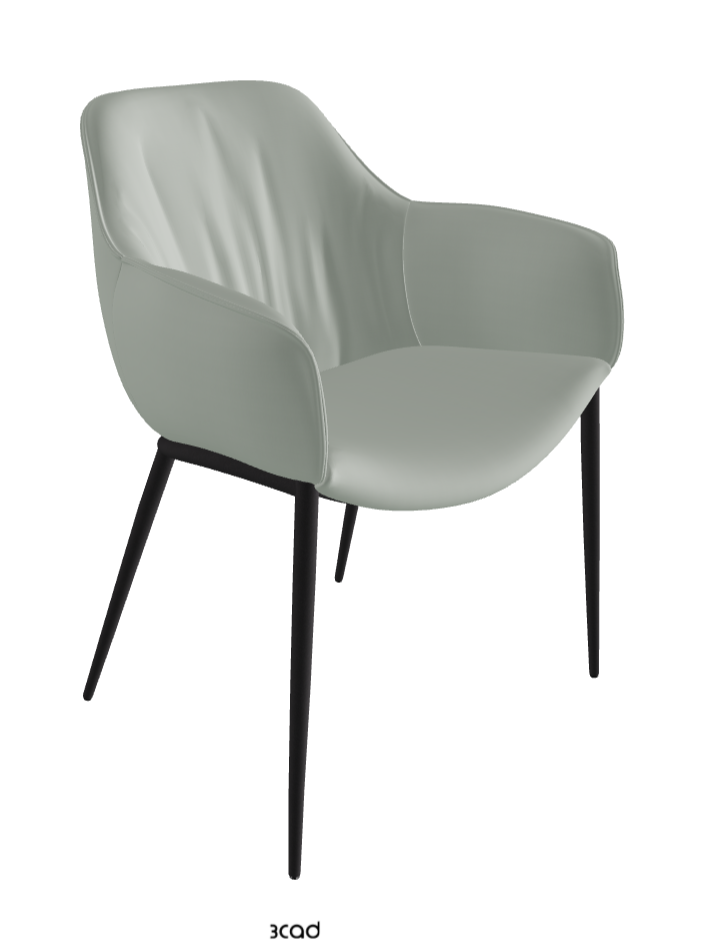 Scarlett ML Dining Armchair_Black Embossed_Soft Leather_Ice