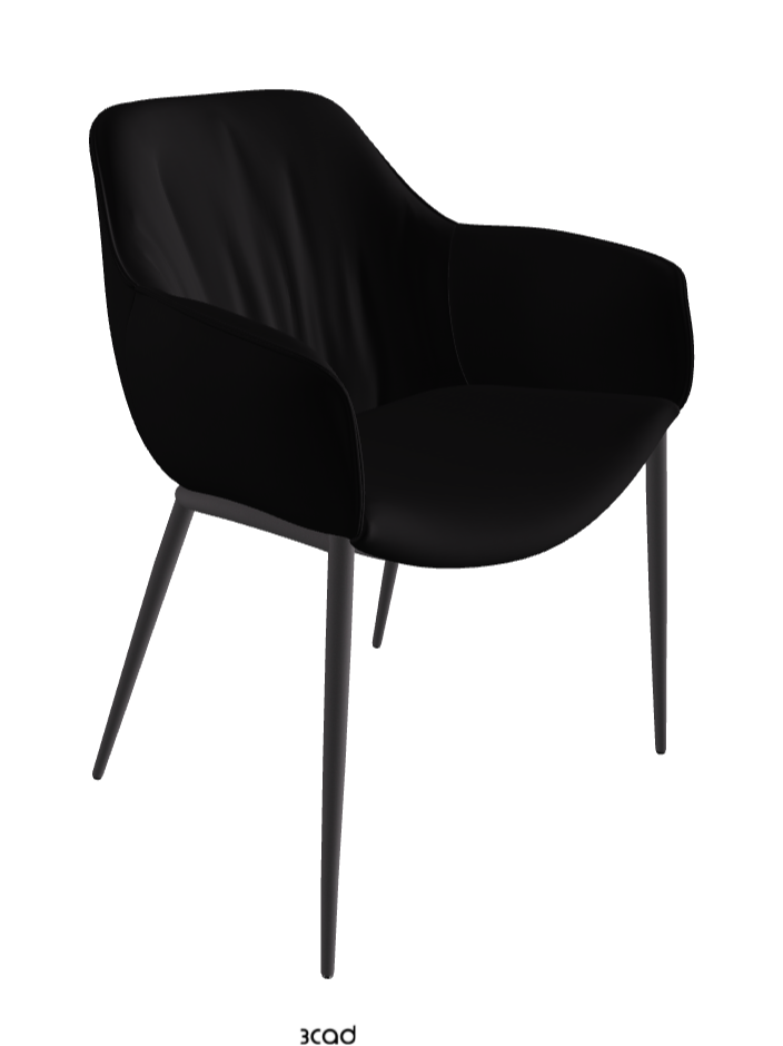 Scarlett ML Dining Armchair_Graphite Embossed_Synthetic Leather_Nero