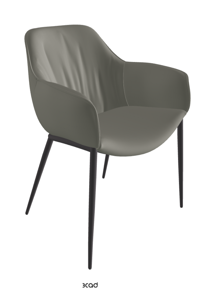 Scarlett ML Dining Armchair_Graphite Embossed_Synthetic Leather_Cemento