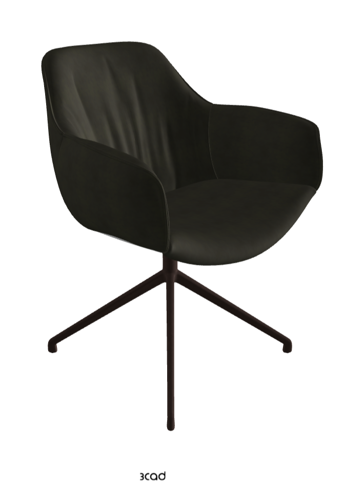 Scarlett Turn Swivel Dining Armchair_Bronze Embossed_Micro Nubuk_Musk