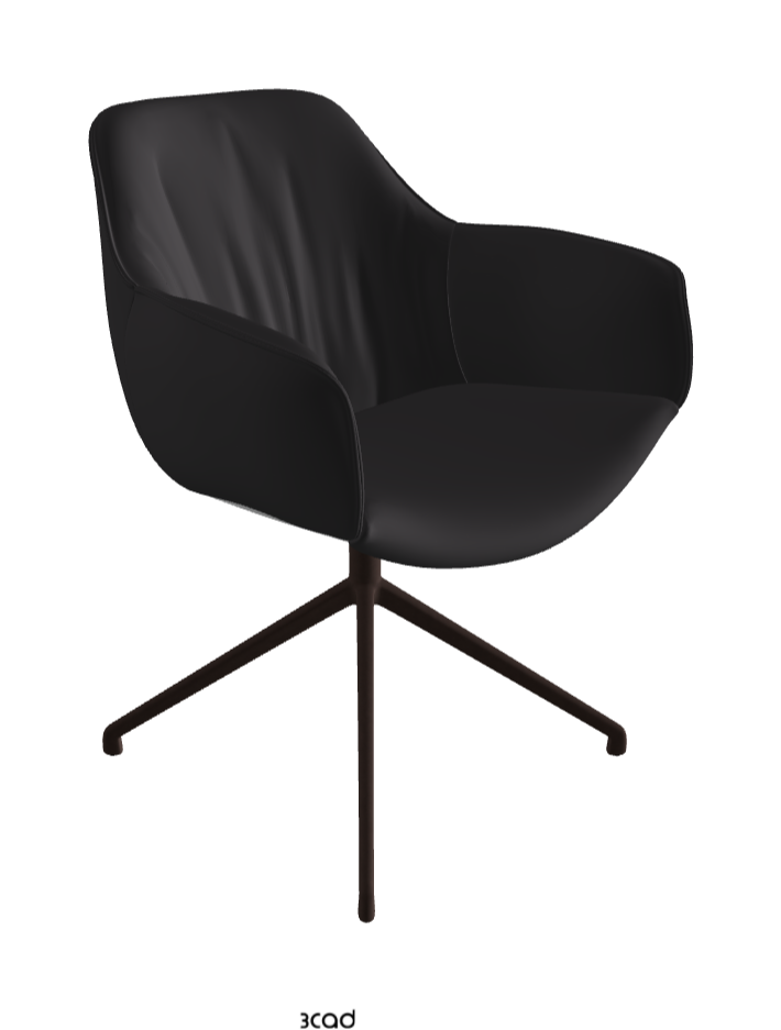 Scarlett Turn Swivel Dining Armchair_Bronze Embossed_Glove Soft Leather_Hornet