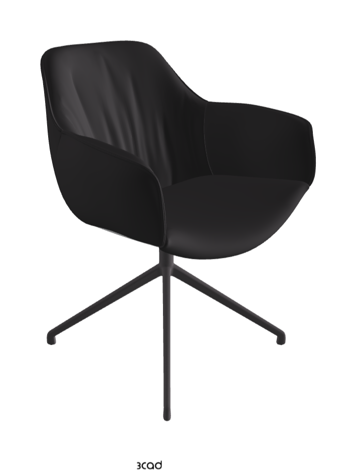 Scarlett Turn Swivel Dining Armchair_Graphite Embossed_Glove Soft Leather_Hornet
