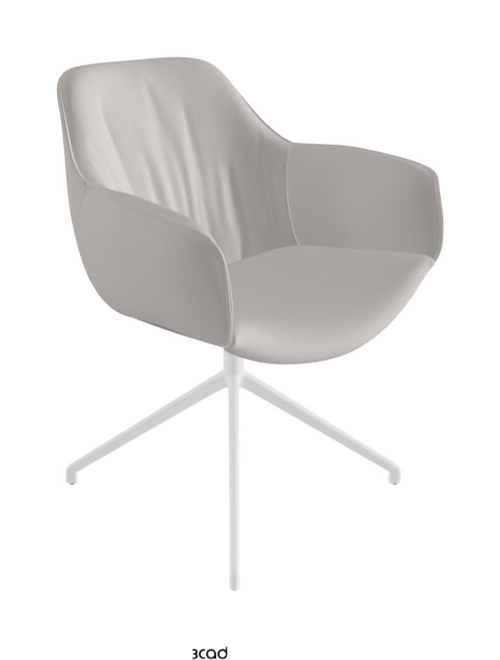 Scarlett Turn Swivel Dining Armchair_Pearl Embossed_Soft Leather_Dakota