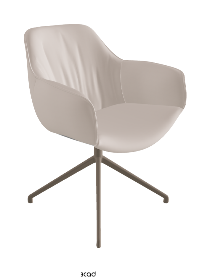 Scarlett Turn Swivel Dining Armchair_Titanium Embossed_Soft Leather_Nymph