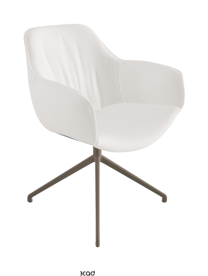 Scarlett Turn Swivel Dining Armchair_Titanium Embossed_Soft Leather_Oyster