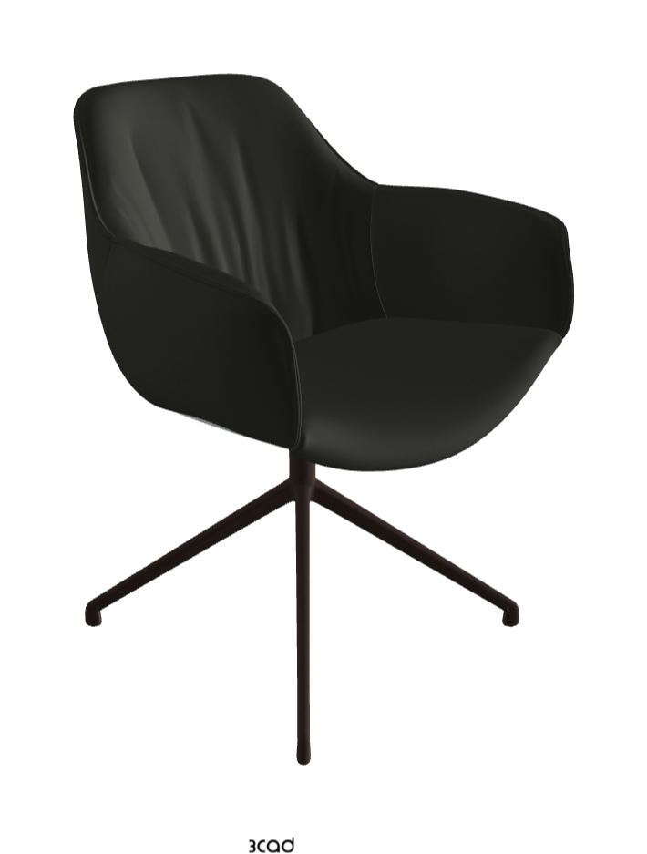 Scarlett Turn Swivel Dining Armchair_Bronze Embossed_Soft Leather_Smoke