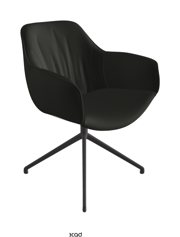 Scarlett Turn Swivel Dining Armchair_Graphite Embossed_Soft Leather_Smoke