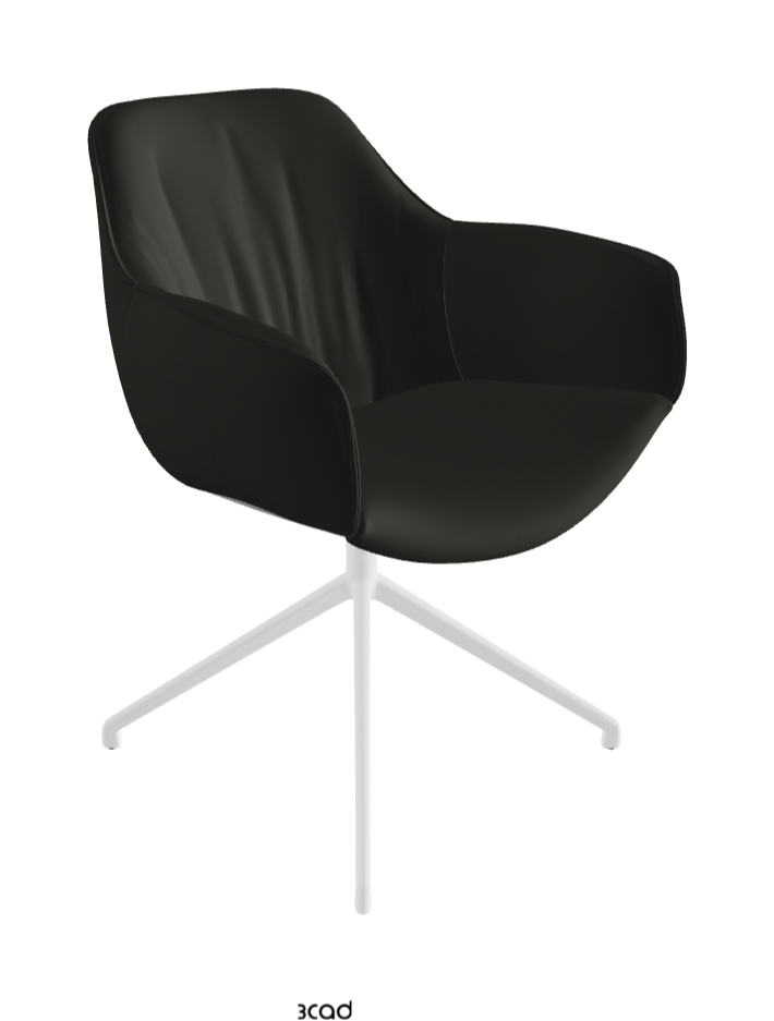 Scarlett Turn Swivel Dining Armchair_Pearl Embossed_Soft Leather_Smoke