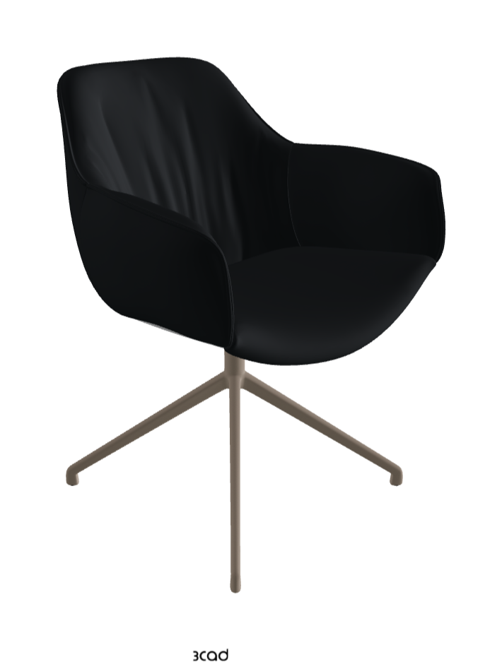 Scarlett Turn Swivel Dining Armchair_Titanium Embossed_Soft Leather_Atlantico