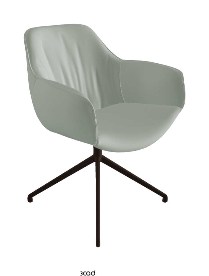 Scarlett Turn Swivel Dining Armchair_Bronze Embossed_Soft Leather_Ice