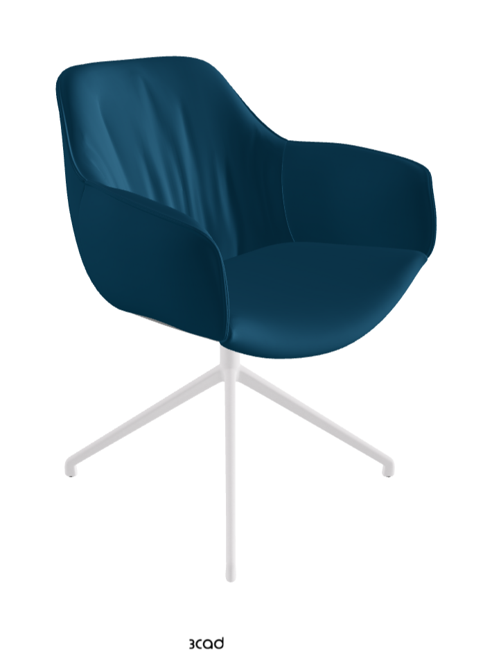 Scarlett Turn Swivel Dining Armchair_Pearl Embossed_Soft Leather_Capri