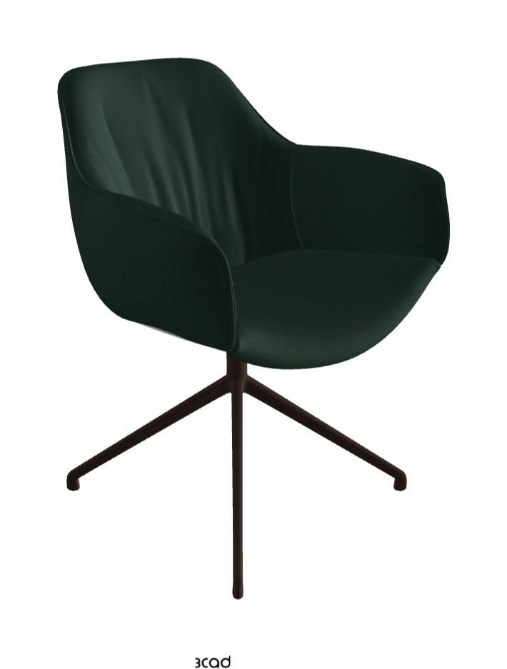 Scarlett Turn Swivel Dining Armchair_Bronze Embossed_Soft Leather_Sherwood