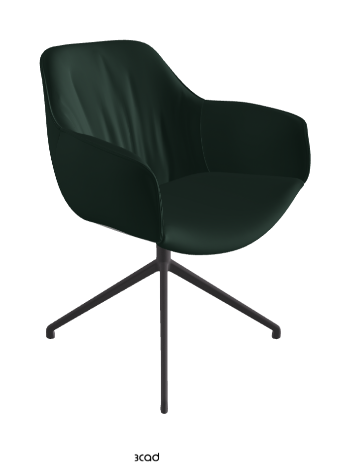 Scarlett Turn Swivel Dining Armchair_Graphite Embossed_Soft Leather_Sherwood
