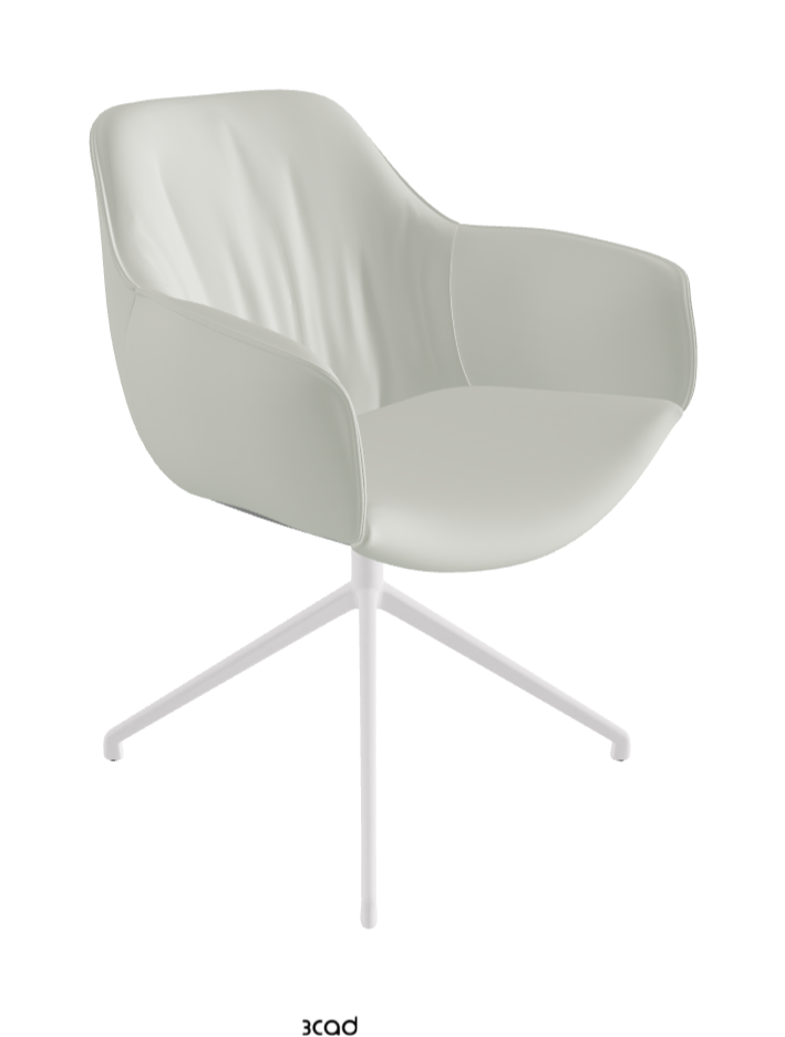 Scarlett Turn Swivel Dining Armchair_Pearl Embossed_Soft Leather_Artico