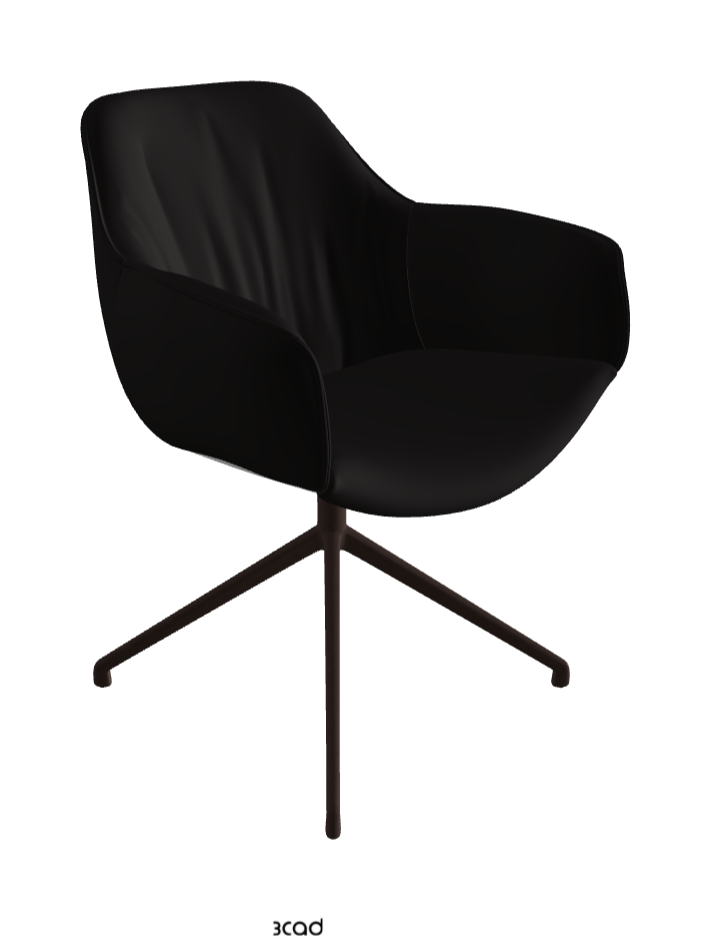 Scarlett Turn Swivel Dining Armchair_Bronze Embossed_Synthetic Leather_Moka