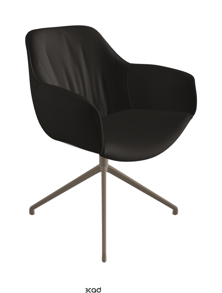 Scarlett Turn Swivel Dining Armchair_Titanium Embossed_Synthetic Leather_Ardesia