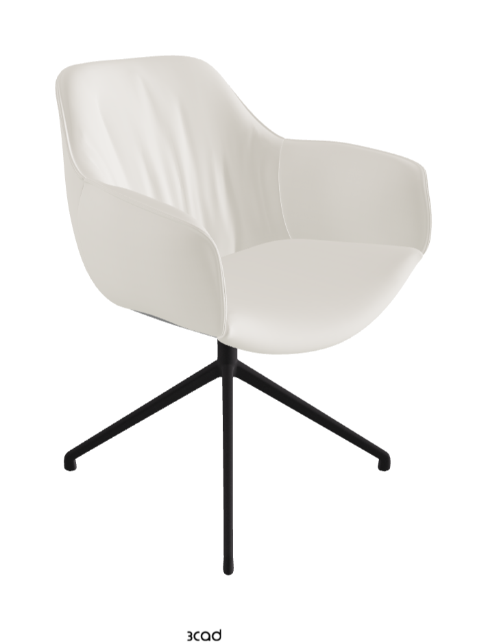 Scarlett Turn Swivel Dining Armchair_Black Embossed_Synthetic Leather_Lino