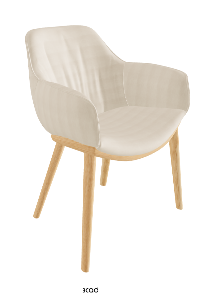 Scarlett Wood Dining Armchair_Natural Ashwood_Fabric_B922
