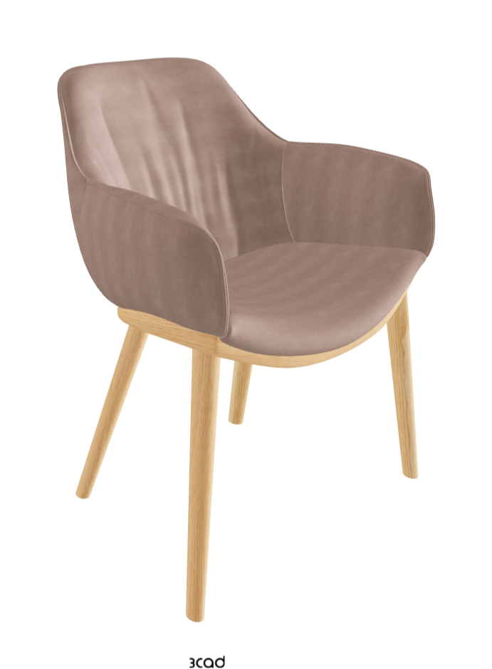 Scarlett Wood Dining Armchair_Natural Ashwood_Fabric_B925