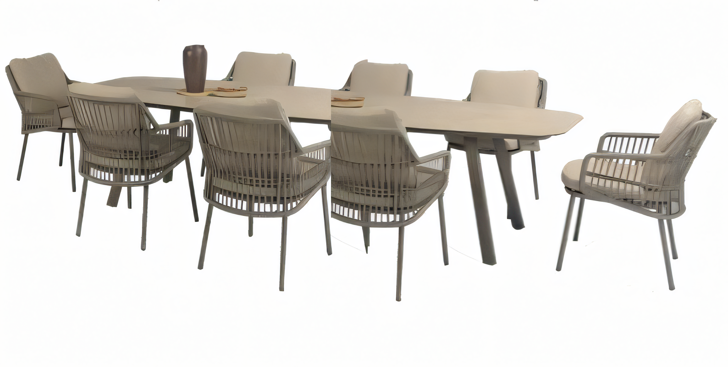 4 Seasons Outdoor Alicante 8 seat with Manolo 240cm Barrel Ceramic Dining Table