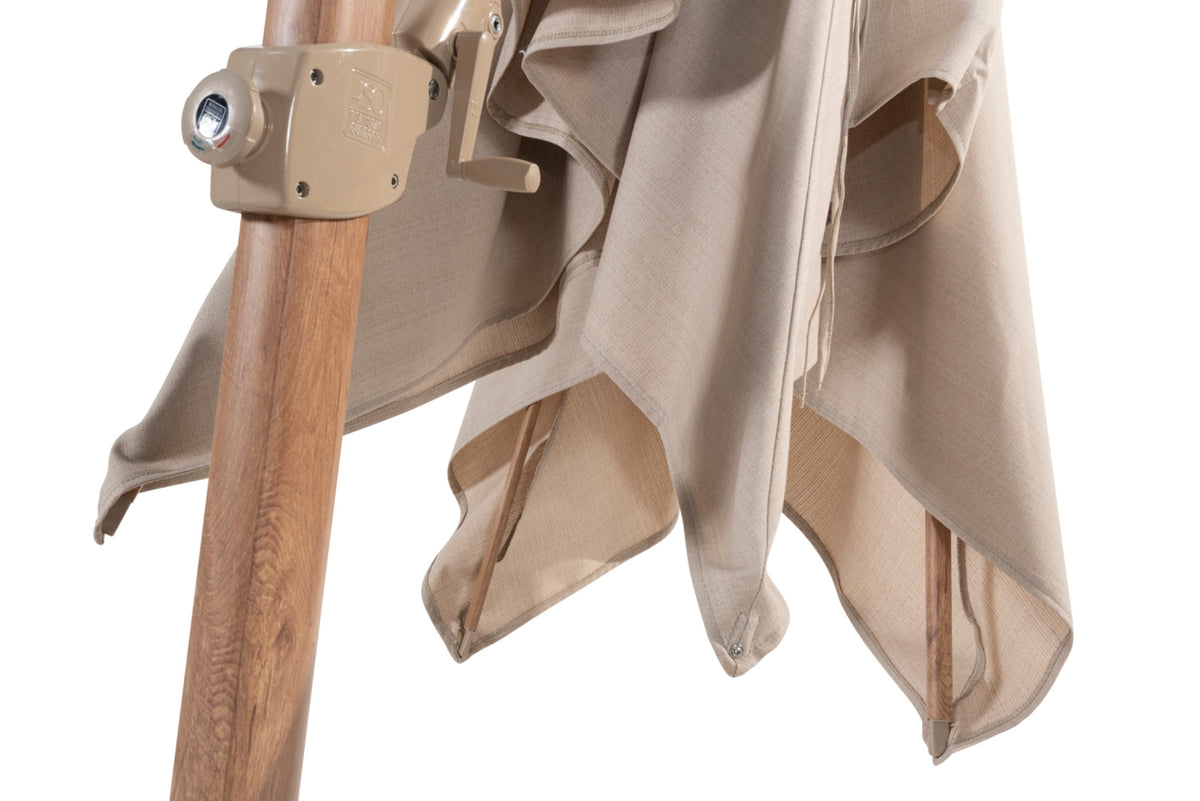 Siesta Premium Woodlook frame and Sand canopy detail