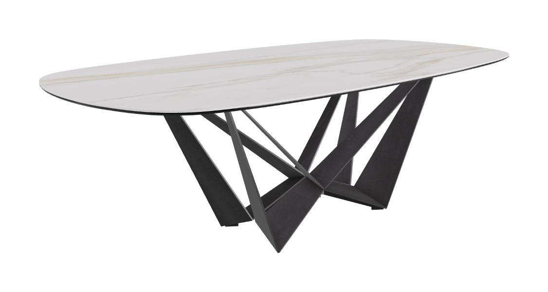 Cattelan Italia Skorpio Keramik Biscuit & Polygon Shaped Dining Table