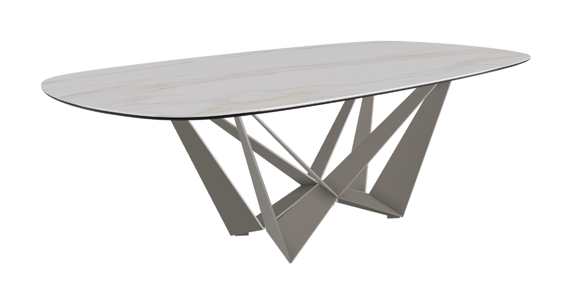 Cattelan Italia Skorpio Keramik Biscuit & Polygon Shaped Dining Table